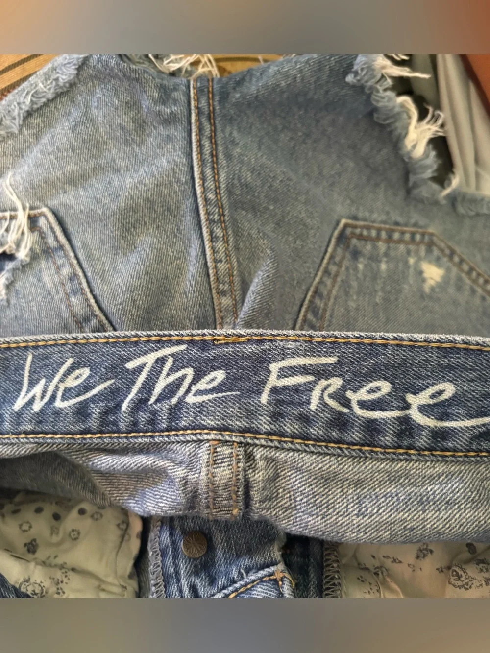 Free People Sofia Shorts Denim Jean Size 24 Distressed Summer Casual Classic